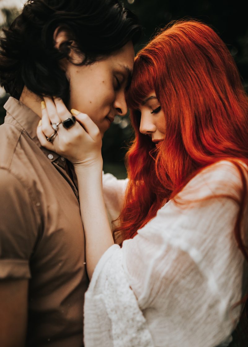 a couple embracing