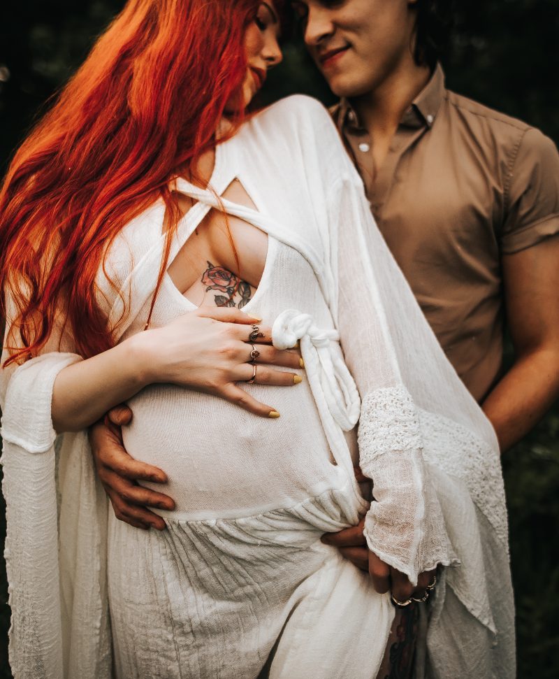 a couple embracing