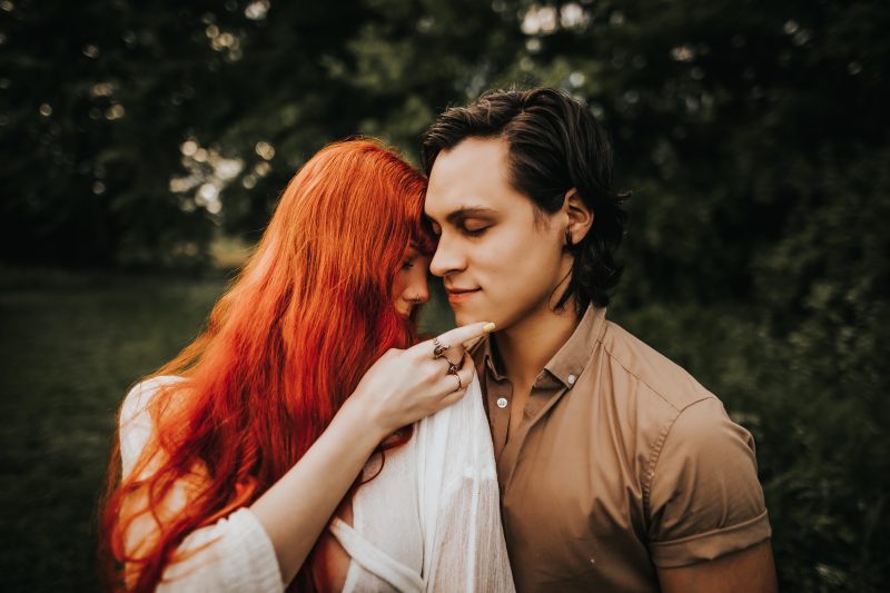 a couple embracing